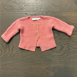 Baby girl pink knit cardigan 0-3M NWT retail $69USD